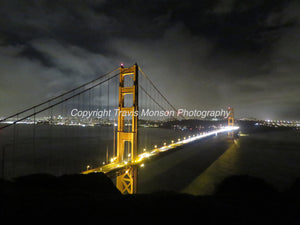 Sweeping View Golden Gate Bridge at Night